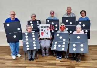 Hiawatha Senior Citizen Costume - dressed like dominos
