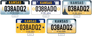 Five final Kansas license plate designs